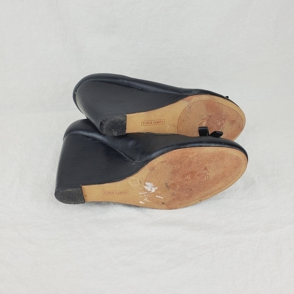 Vince Camuto Morela black leather wedge shoes Size 7B - Picture 11 of 13